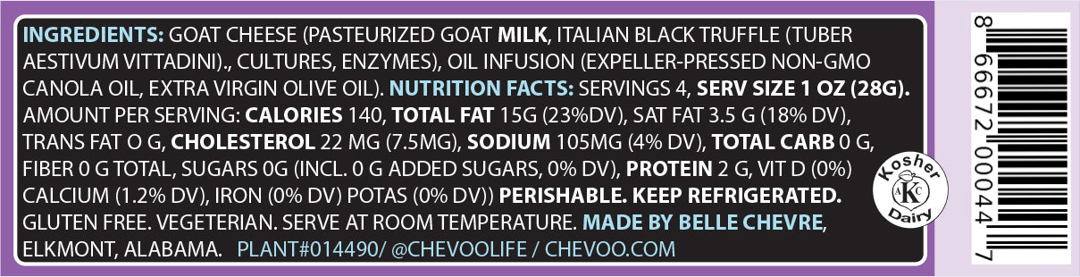 Chevoo Italian Black Truffle Goat Cheese