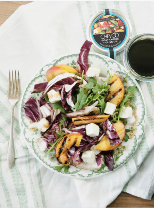 Grilled Peaches with Goat Cheese & Radicchio Salad Recipe